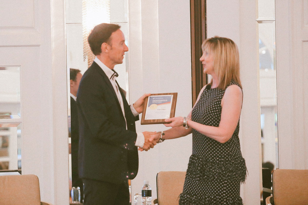 Image of Sean Collins - Managing Partner at Talent Mobility Search - receiving a Worldwide ERC Meritorious service award 2018